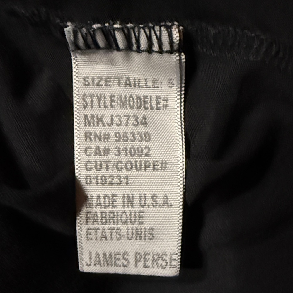 James Perse black Long Sleeve collared slub cotton Shirt size 5 - Picture 9 of 10